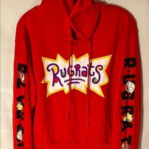 Rugrats Hoodie Red Sweatshirt Unisex Vintage Style Nickelodeon.